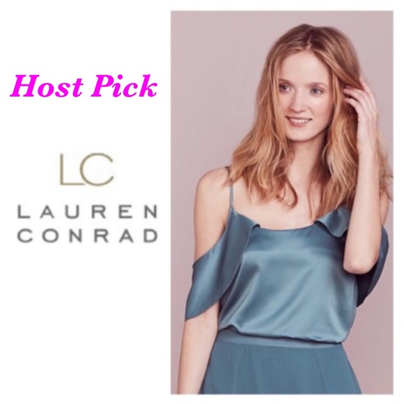 LC Lauren Conrad Tops - SOLD LC Lauren Conrad Blouse Cold Shoulder Blue
